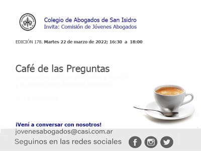 Café de las Preguntas -virtual- CLXXVIII: martes 22/3/22, 16:30