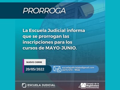 Prórroga de inscripciones