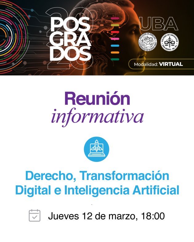 Reunión informativa - Posgrado UBA 2026: Derecho, transformación digital e <b>inteligencia artificial</b> thumbnail