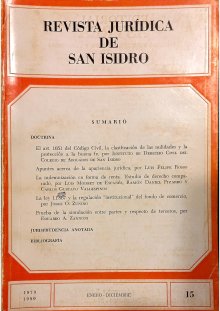 Revista Jurídica de San Isidro - Serie histórica | 1979/80  Tomo XV