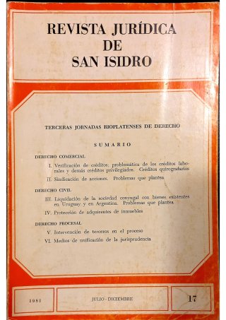 Revista Jurídica de San Isidro - Serie histórica | 1981  Tomo XVII