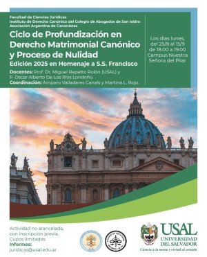 Ciclo de profundización| Derecho matrimonial canónico y proceso de nulidad