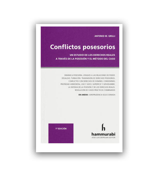 Conflictos posesorios/Grilli, Antonio.--Buenos Aires: Hammurabi, 2023.--323 p.--ISBN; 978-987-805-412-4
